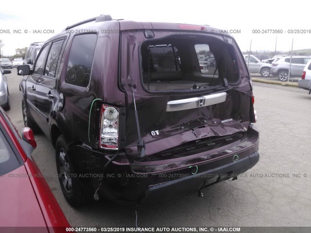 5FNYF3H91BB028173 - 2011 HONDA PILOT TOURING MAROON photo 3