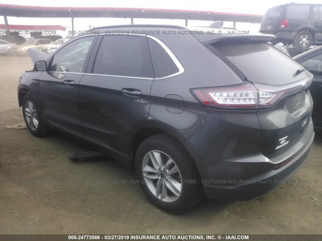 2FMTK4J8XFBB23276 - 2015 FORD EDGE SEL GRAY photo 3