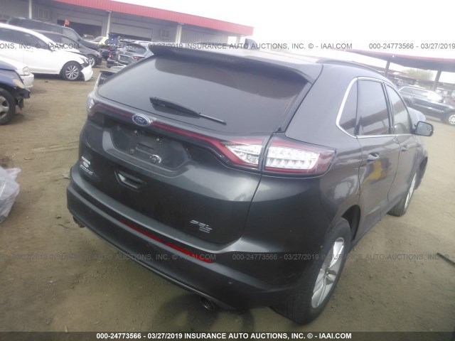 2FMTK4J8XFBB23276 - 2015 FORD EDGE SEL GRAY photo 4