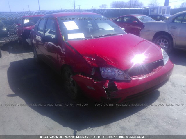 1FAHP34NX7W351341 - 2007 FORD FOCUS ZX4/S/SE/SES RED photo 1