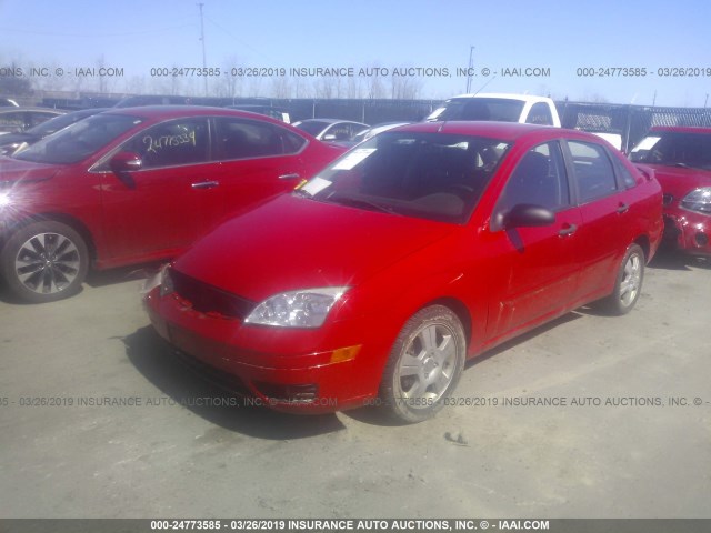 1FAHP34NX7W351341 - 2007 FORD FOCUS ZX4/S/SE/SES RED photo 2