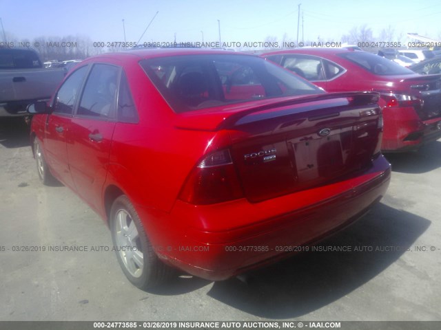 1FAHP34NX7W351341 - 2007 FORD FOCUS ZX4/S/SE/SES 红色 照片 3