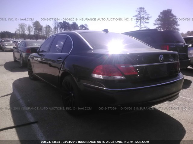 WBAHN83557DT66076 - 2007 BMW 750 BLACK photo 3