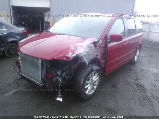 2C4RDGCG8DR733311 - 2013 DODGE GRAND CARAVAN SXT RED photo 2