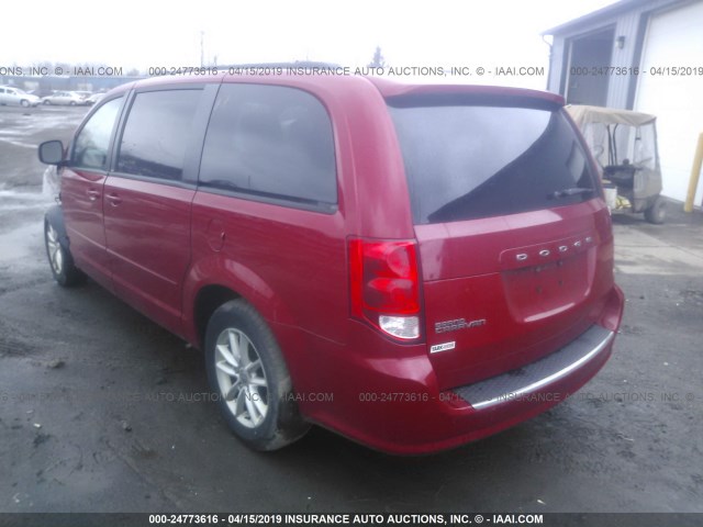 2C4RDGCG8DR733311 - 2013 DODGE GRAND CARAVAN SXT RED photo 3