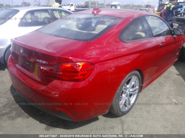 WBA3N3C55EF710519 - 2014 BMW 428 I RED photo 4