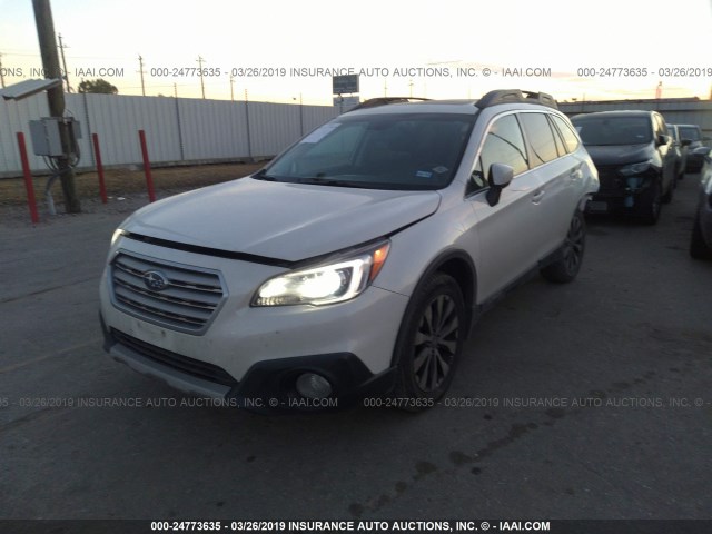 4S4BSENC6F3246167 - 2015 SUBARU OUTBACK 3.6R LIMITED WHITE photo 2