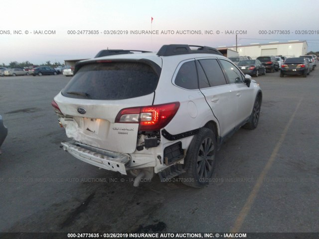 4S4BSENC6F3246167 - 2015 SUBARU OUTBACK 3.6R LIMITED WHITE photo 4