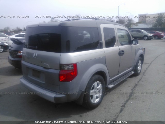 5J6YH18513L012950 - 2003 HONDA ELEMENT EX GRAY photo 4