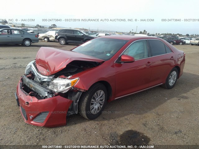 4T1BF1FK7CU583911 - 2012 TOYOTA CAMRY SE/LE/XLE RED photo 2