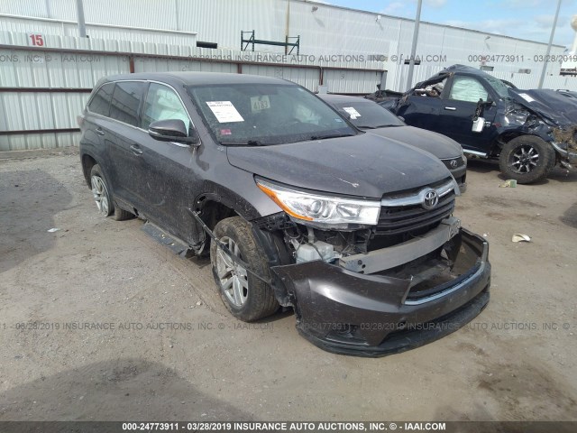 5TDZKRFH4ES028469 - 2014 TOYOTA HIGHLANDER LE/LE PLUS GRAY photo 1