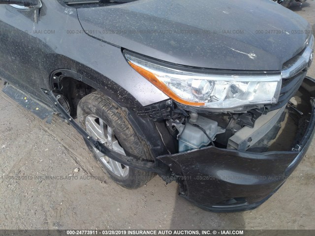 5TDZKRFH4ES028469 - 2014 TOYOTA HIGHLANDER LE/LE PLUS GRAY photo 6