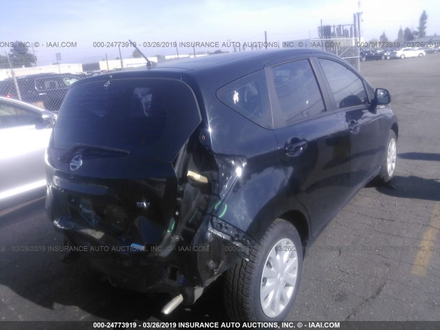 3N1CE2CP0EL352284 - 2014 NISSAN VERSA NOTE S/S PLUS/SV/SL BLACK photo 4