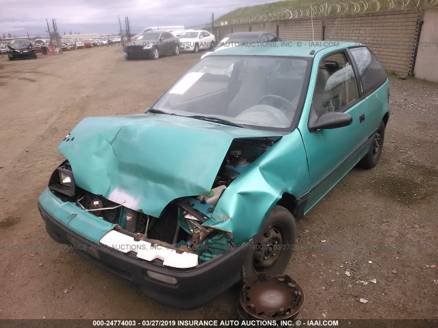 2C1MR2465P6715548 - 1993 GEO METRO GREEN photo 2