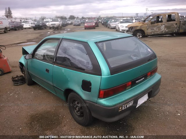 2C1MR2465P6715548 - 1993 GEO METRO GREEN photo 3