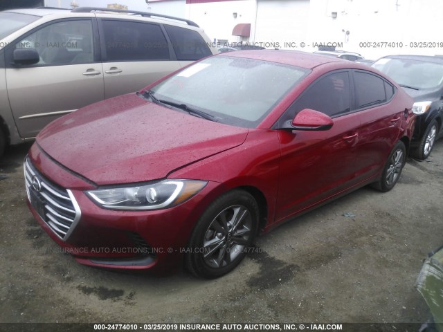 5NPD84LF9JH219187 - 2018 HYUNDAI ELANTRA SEL/VALUE/LIMITED RED photo 2