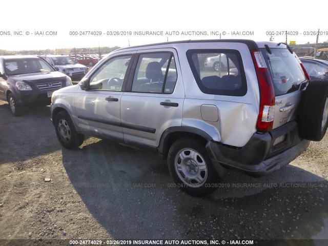 JHLRD68516C007323 - 2006 HONDA CR-V LX SILVER photo 3