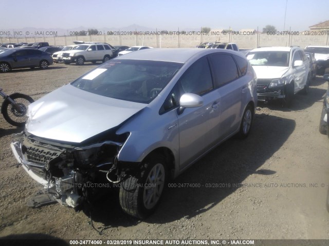 JTDZN3EU9D3252033 - 2013 TOYOTA PRIUS V SILVER photo 2