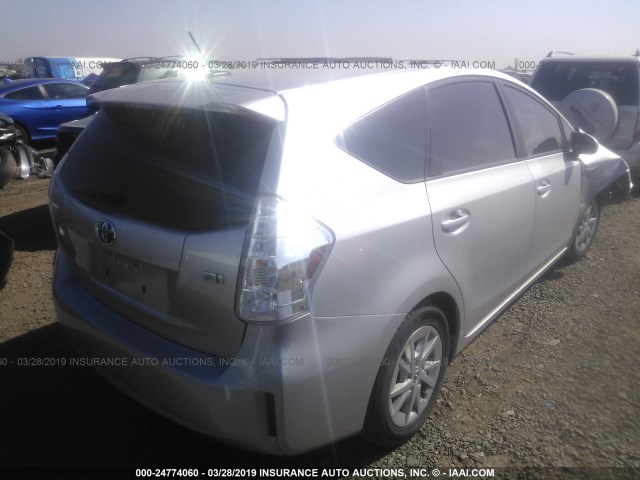 JTDZN3EU9D3252033 - 2013 TOYOTA PRIUS V SILVER photo 4