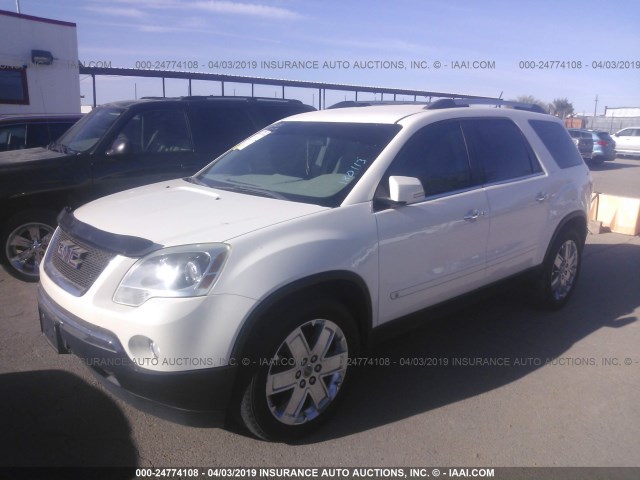 1GKLRNED6AJ180113 - 2010 GMC ACADIA SLT-2 WHITE photo 2