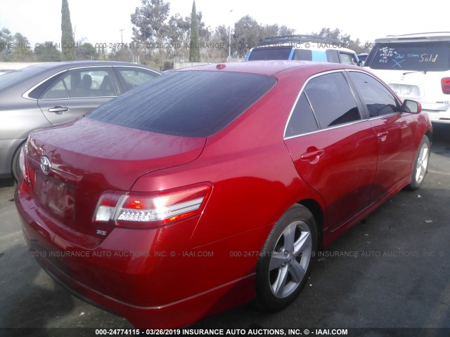 4T1BF3EK6AU506487 - 2010 TOYOTA CAMRY SE/LE/XLE RED photo 4