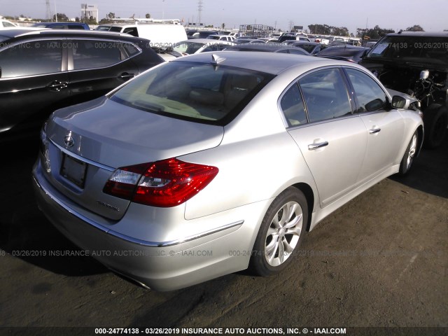 KMHGC4DD0CU167168 - 2012 HYUNDAI GENESIS 3.8L SILVER photo 4