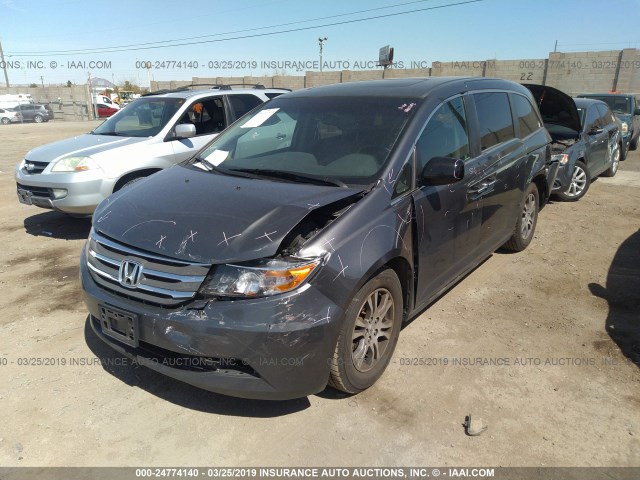 5FNRL5H6XCB089604 - 2012 HONDA ODYSSEY EXL GRAY photo 2