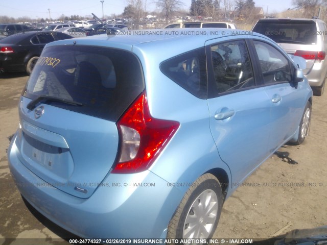 3N1CE2CP7EL417986 - 2014 NISSAN VERSA NOTE S/S PLUS/SV/SL Light Blue photo 4