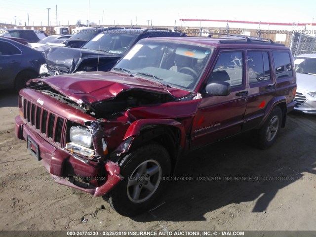 1J4FJ68S5WL172431 - 1998 JEEP CHEROKEE SPORT/CLASSIC RED photo 2