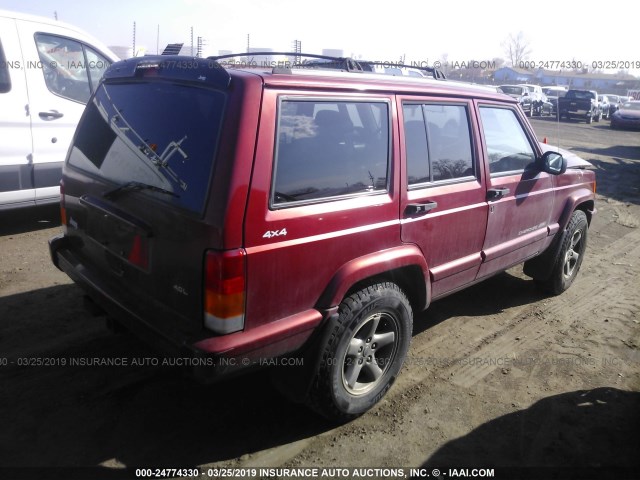 1J4FJ68S5WL172431 - 1998 JEEP CHEROKEE SPORT/CLASSIC RED photo 4