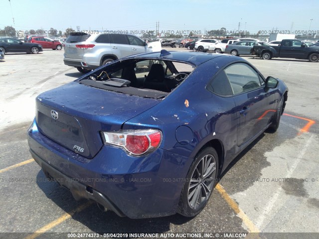JF1ZNAA16G9707556 - 2016 TOYOTA SCION FR-S BLUE photo 4