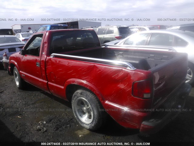 1GCCS145428175584 - 2002 CHEVROLET S TRUCK S10 RED photo 3