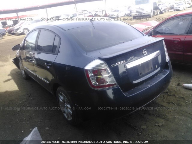 3N1AB6AP2CL698103 - 2012 NISSAN SENTRA 2.0/2.0S/SR/2.0SL 蓝色 照片 3