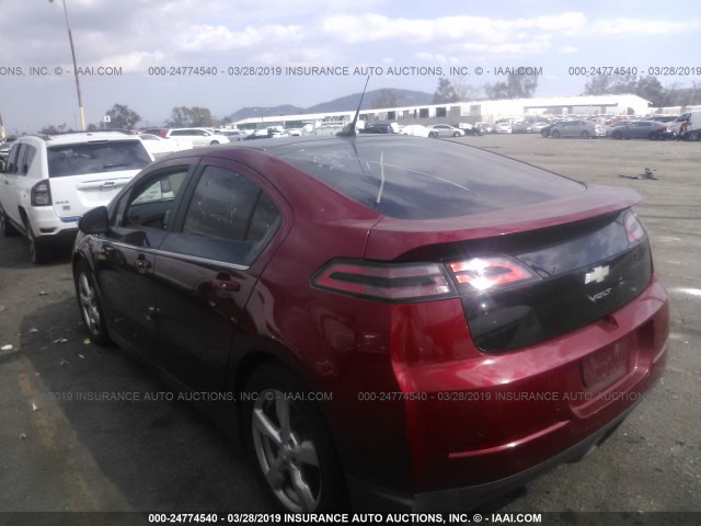 1G1RD6E49CU106642 - 2012 CHEVROLET VOLT RED photo 3