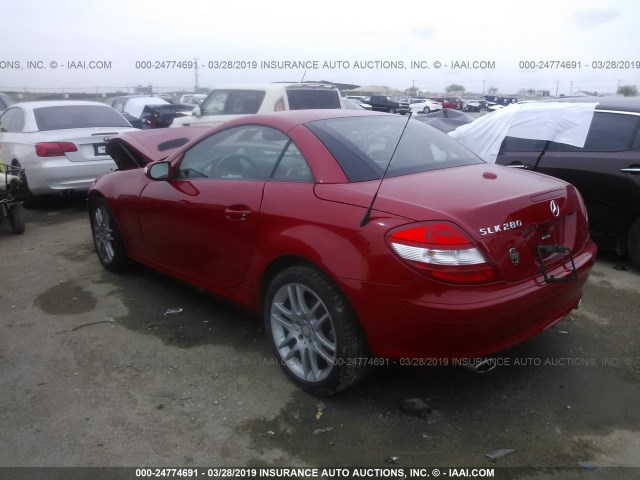 WDBWK54F08F173797 - 2008 MERCEDES-BENZ SLK 280 RED photo 3