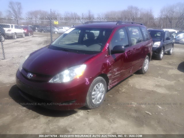 5TDZK23C89S267447 - 2009 TOYOTA SIENNA CE/LE BURGUNDY photo 2