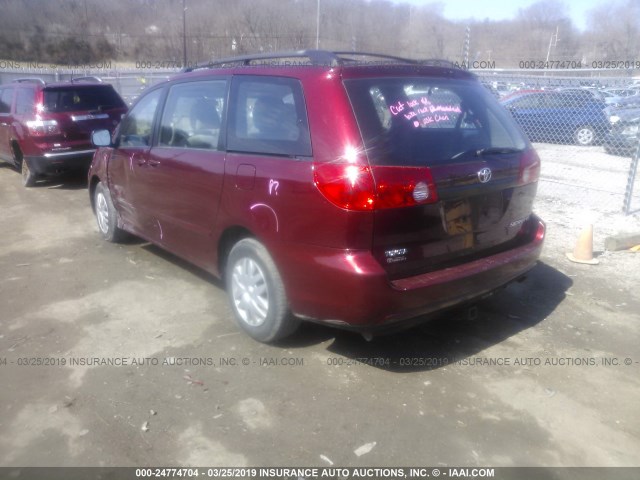 5TDZK23C89S267447 - 2009 TOYOTA SIENNA CE/LE BURGUNDY photo 3