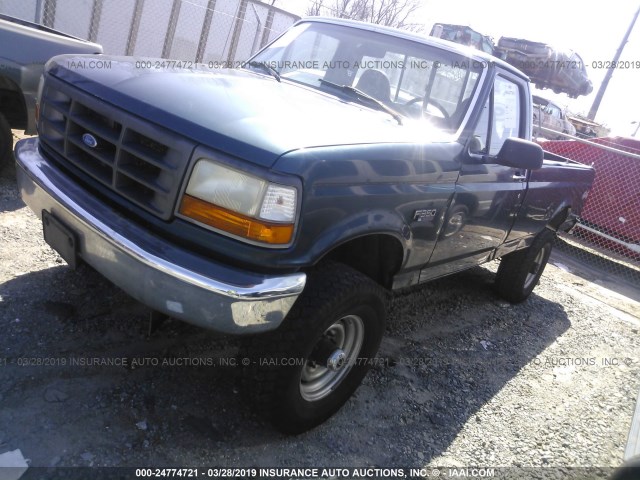 1FTHF36H1VEA18811 - 1997 FORD F350 GREEN photo 2