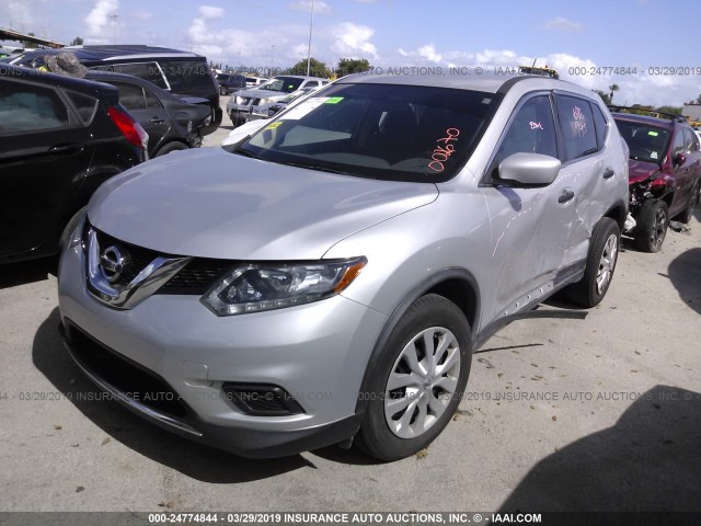 JN8AT2MTXGW002670 - 2016 NISSAN ROGUE S/SL/SV SILVER photo 2