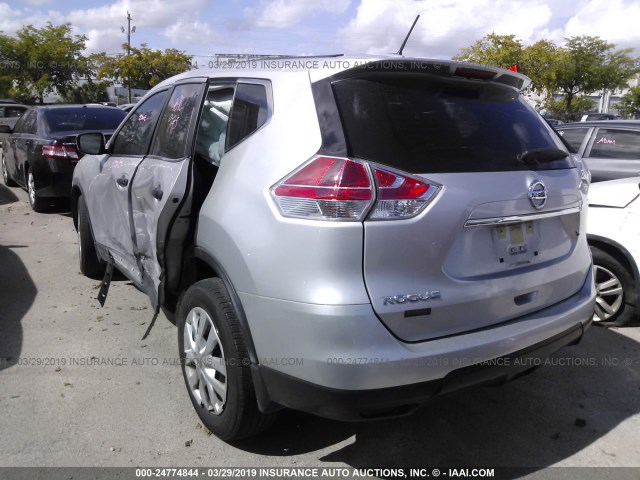 JN8AT2MTXGW002670 - 2016 NISSAN ROGUE S/SL/SV SILVER photo 3