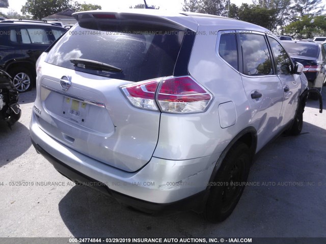 JN8AT2MTXGW002670 - 2016 NISSAN ROGUE S/SL/SV SILVER photo 4