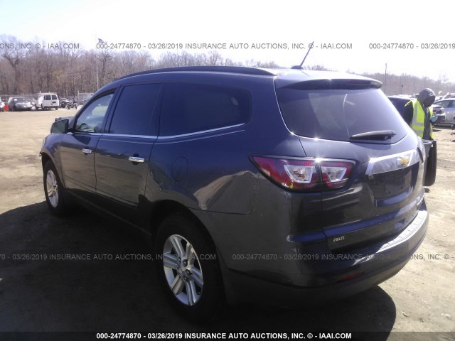 1GNKVGKD1DJ199148 - 2013 CHEVROLET TRAVERSE LT GRAY photo 3