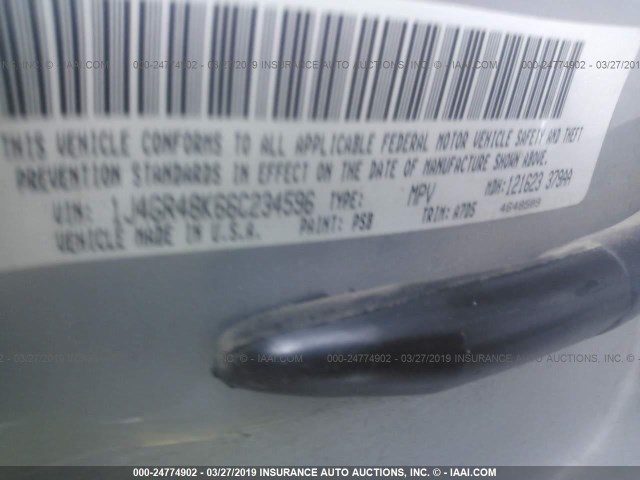 1J4GR48K66C234596 - 2006 JEEP GRAND CHEROKEE LAREDO/COLUMBIA/FREEDOM 银色 照片 9