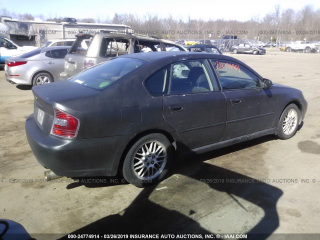 4S3BL616057207136 - 2005 SUBARU LEGACY 2.5I BLACK photo 4