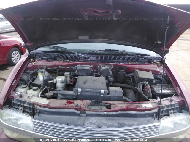 1GNDM19W5WB203280 - 1998 CHEVROLET ASTRO RED photo 10