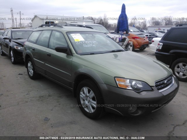 4S4BP61C457352749 - 2005 SUBARU LEGACY OUTBACK 2.5I GREEN photo 1