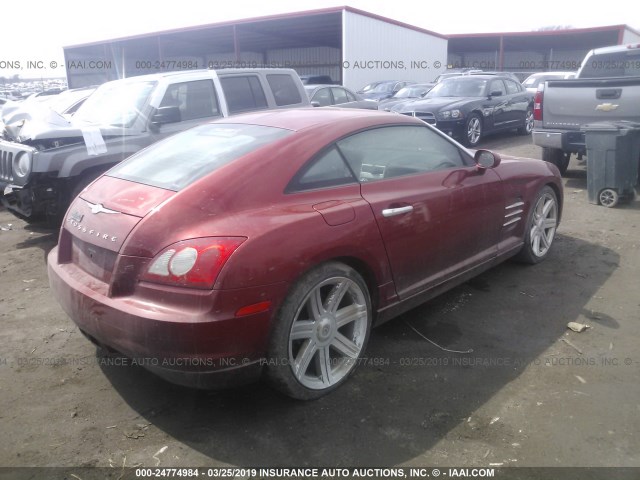 1C3AN69L85X025785 - 2005 CHRYSLER CROSSFIRE LIMITED RED photo 4