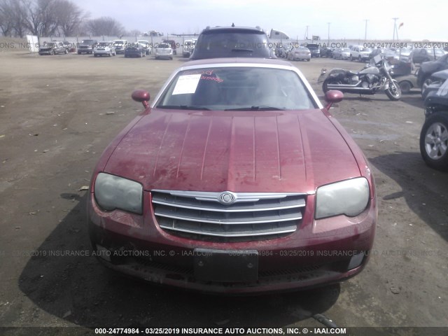 1C3AN69L85X025785 - 2005 CHRYSLER CROSSFIRE LIMITED RED photo 6