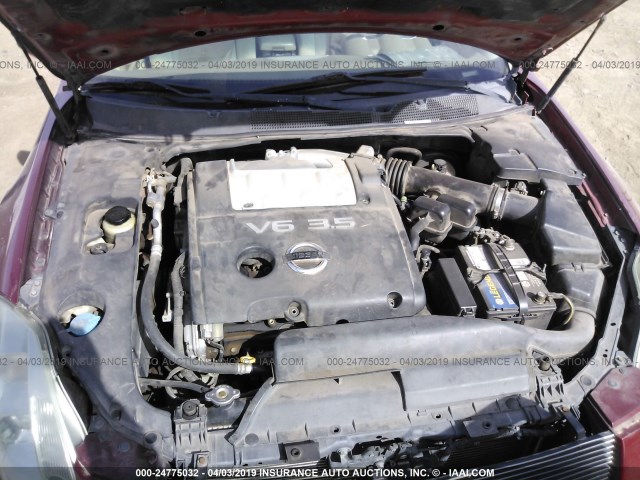 1N4BA41E36C815099 - 2006 NISSAN MAXIMA SE/SL RED photo 10