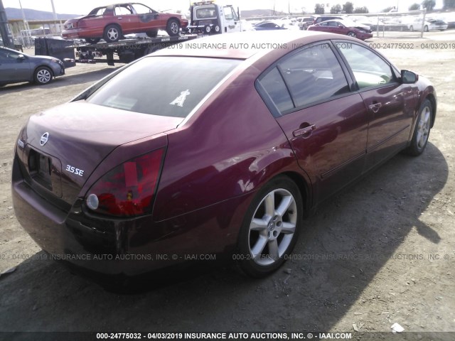 1N4BA41E36C815099 - 2006 NISSAN MAXIMA SE/SL RED photo 4